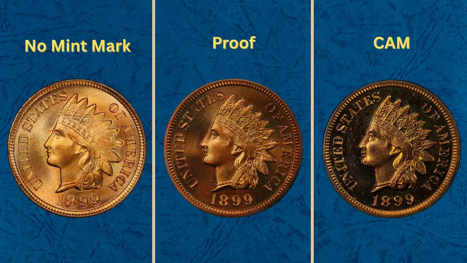 Philadelphia Mint historical photo or group of 1899 Indian Head pennies in varying grades from worn to gem red